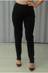 ДАМСКИ ПАНТАЛОН ОТ ТРИКО С ДИСКРЕТНО ЛАМЕ И ЛАСТИК В КРЪСТА