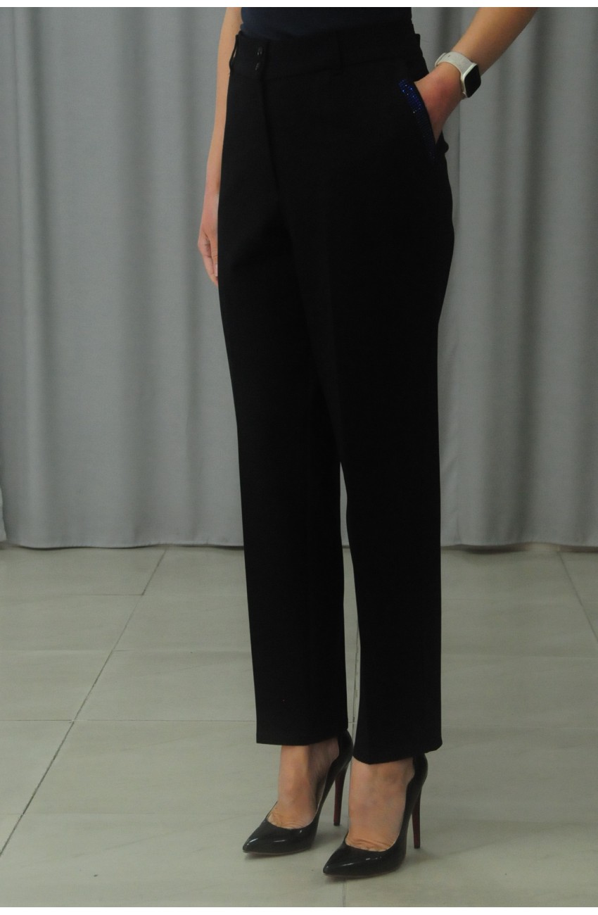 ДАМСКИ ПАНТАЛОН С КМЪЧЕТА ОТ ТРИКО МЕЛАНЖ