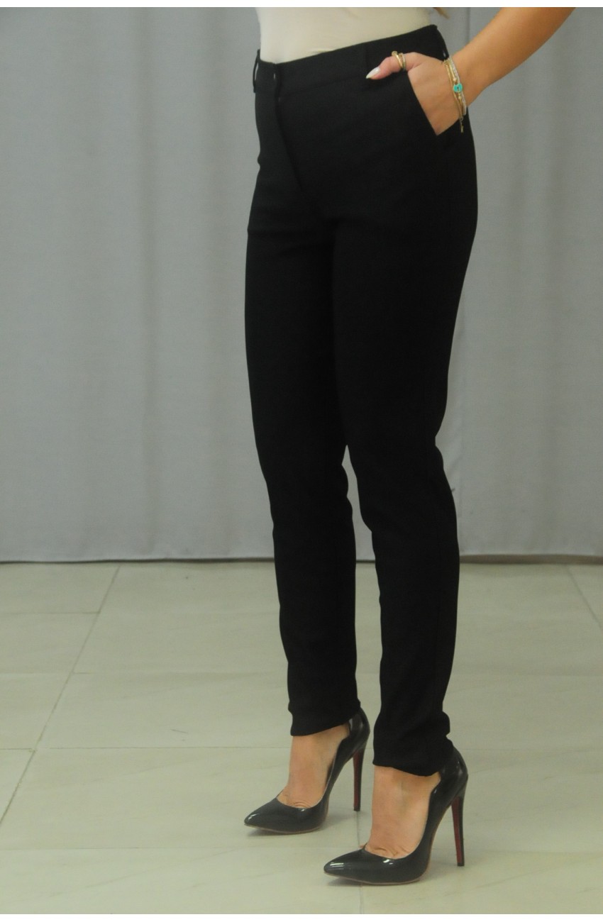 ДАМСКИ ПАНТАЛОН ОТ ТРИКО С ДИСКРЕТНО ЛАМЕ С КАТАРАМКА