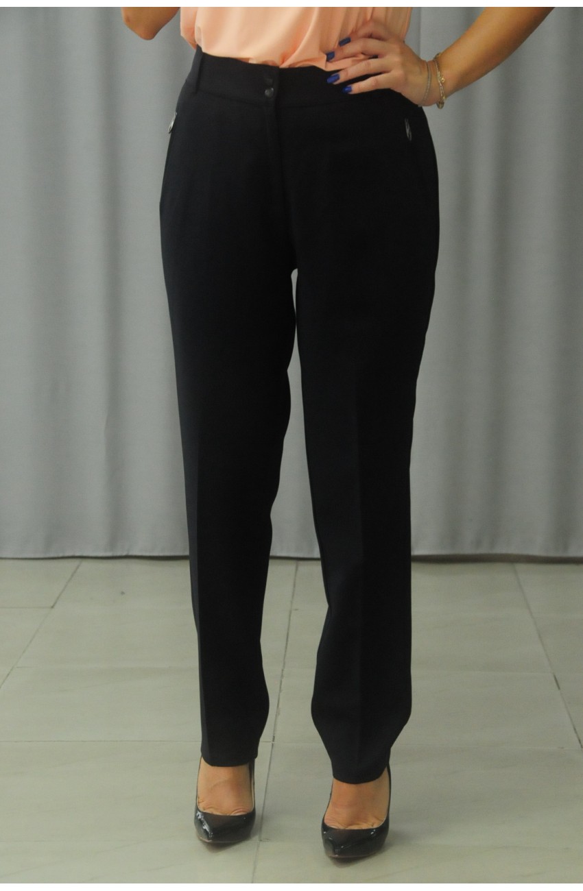 ДАМСКИ ПАНТАЛОН ЕЛЕГАНТЕН С ЛАСТИК В КРЪСТА