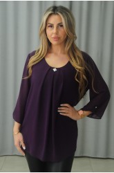 ДАМСКА БЛУЗА ОТ ШИФОН С НАБОР НА ДЕКОЛТЕТО