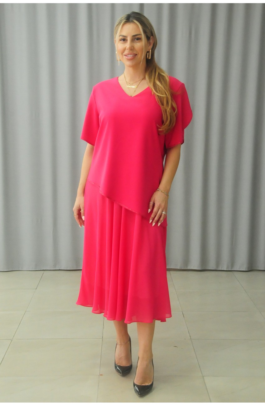 РОКЛЯ С ШИФОН И КАМЪНИ